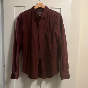 Woolrich Men's Deep Red Casual Button Down Shirt